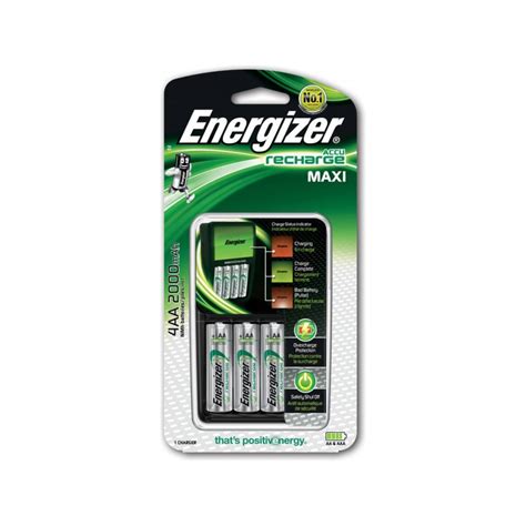 Chargeur De Piles Rechargeables Energizer Maxi Avec 4 Piles Aa 2000 Mah