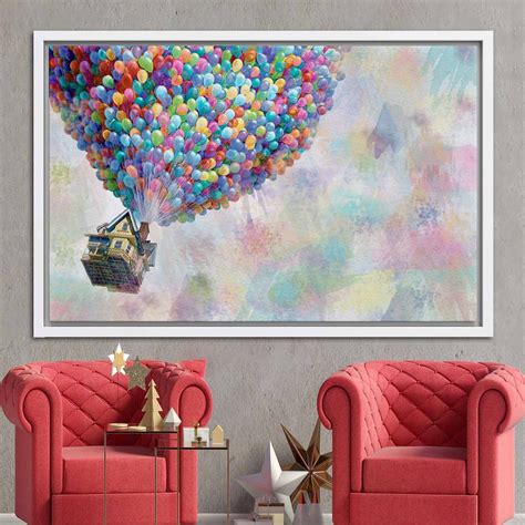 Up Movie Poster Air Balloon Painting Cartoon Wall Art Air - Etsy