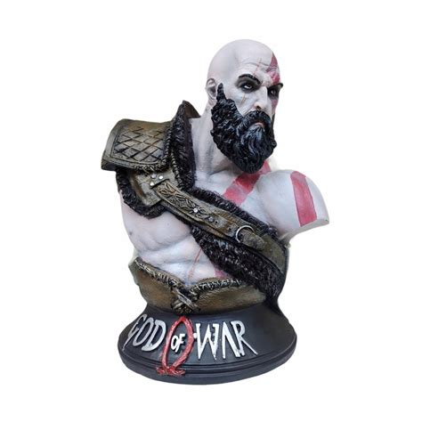 Busto Resina Boneco Estatua Kratos God Of War 24 19cm Shopee Brasil