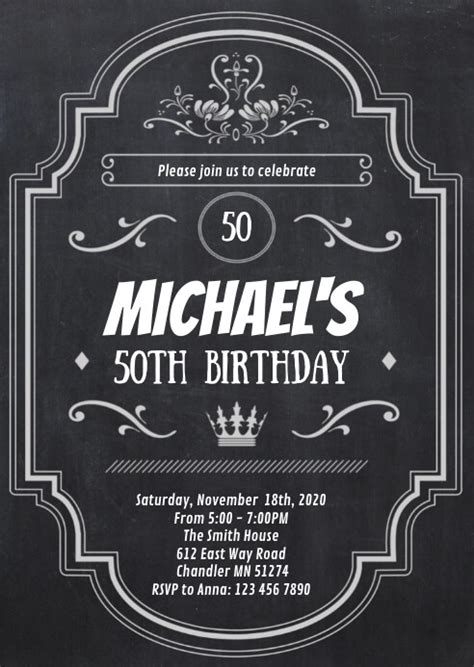 Retro Chalkboard Birthday Party Invitation Template Postermywall