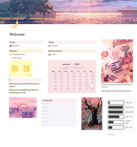 Aesthetic Notion Page Notions Templates Aesthetic