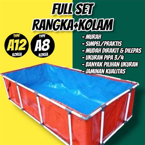 Rangka Kolam Terpal Ikan FULL SET Banyak Pilihan Ukuran Kerangka Pipa