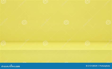 3d Rendering Empty Yellow Color Studio Room Background Stock