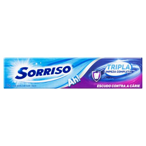 Kit 12 Und Creme Dental Sorriso Tripla Limpeza Completa 70g