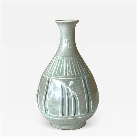 Korean Celadon Inlay Vase Goryeo Dynasty