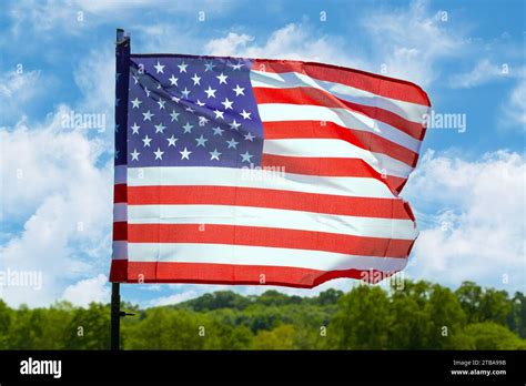 Stars And Stripes US American Flag Flapping In The Wind Stock Photo Alamy