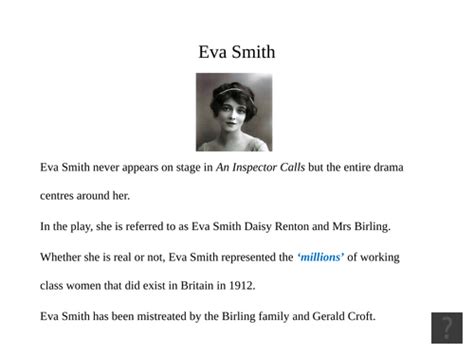 Eva Smith: An Inspector Calls: Character | Teaching Resources