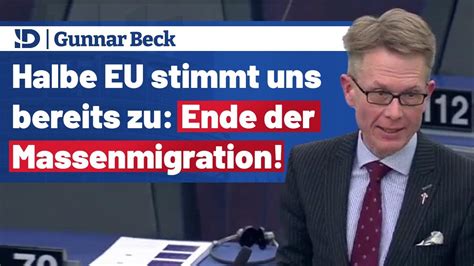 𝐆𝐮𝐧𝐧𝐚𝐫 𝐁𝐞𝐜𝐤 Halbe EU stimmt uns bereits zu Ende der Massenmigration