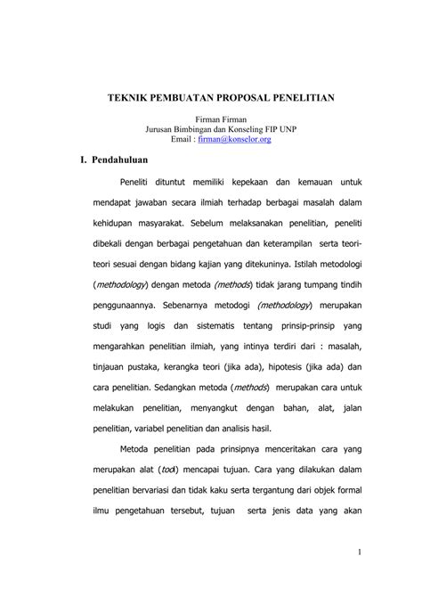 Contoh Penyusunan Proposal Penelitian Ilustrasi