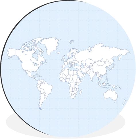 WallCircle Wandcirkel Muurcirkel Wereldkaart Simpel Wit