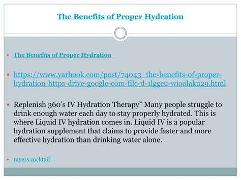 PPT - The Benefits of Proper Hydration PowerPoint Presentation, free ...