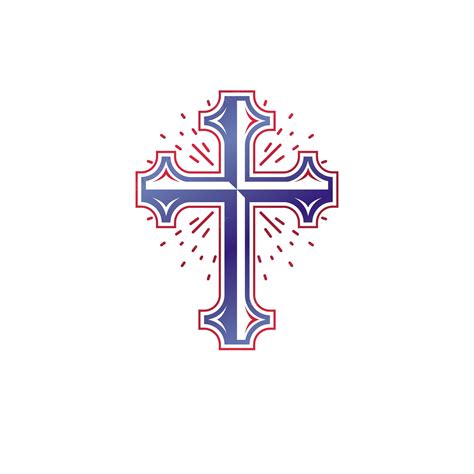 Premium Vector | Cross of christianity graphic emblem. heraldic vector ...