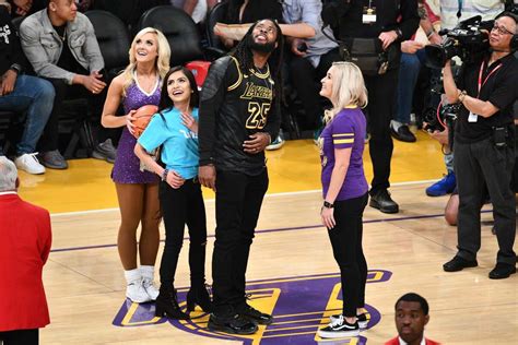 Celebrities Courtside At Rockets Lakers Game