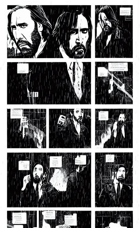 Nicolas Cage As John Wick In The Rain Dramatic Stable Diffusion