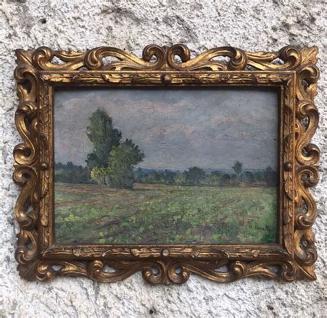 Quadro Antico Paesaggio Dipinto A Olio Su Tavola Eur Picclick It