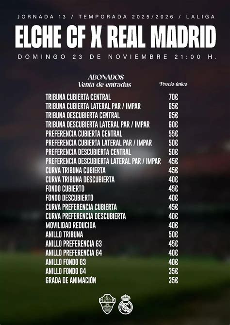 Entradas Elche-Real Madrid: precios, descuentos para abonados y cómo