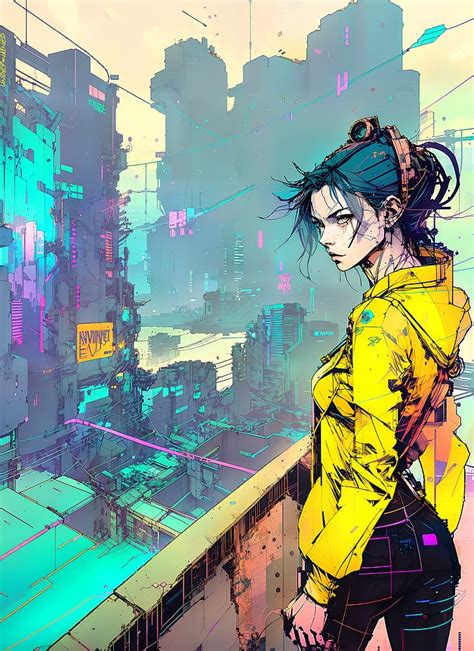 HD wallpaper: inkpunk, cyberpunk, yellow jacket | Wallpaper Flare