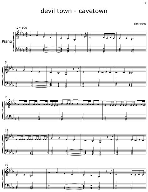 Devil Town Cavetown Sheet Music For Piano