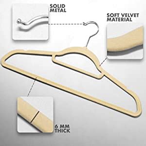 KEPLIN Velvet Hangers 50 Pack Non Slip Clothes Hangers With Tie Bar