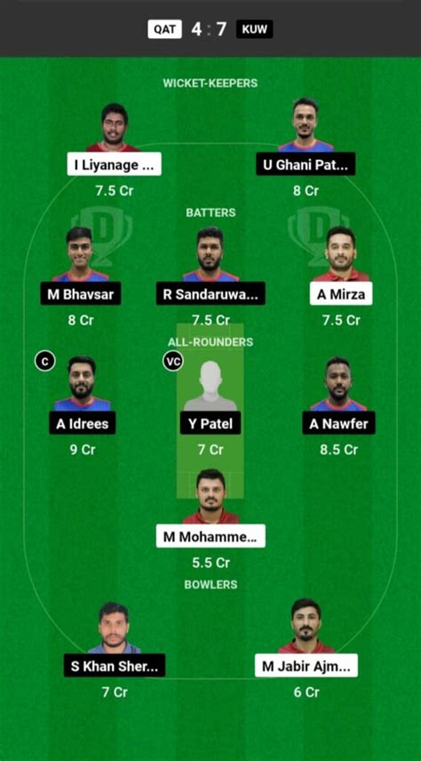 QAT Vs KUW Dream11 Prediction In Hindi Dream11 Team Fantasy Cricket