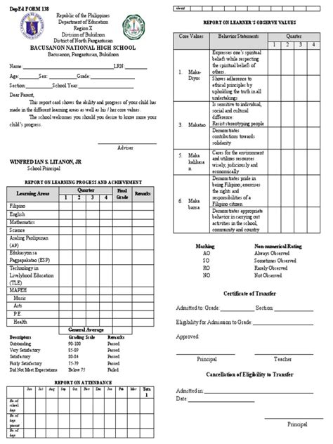 Deped Form 138 Port Pdf Cognition