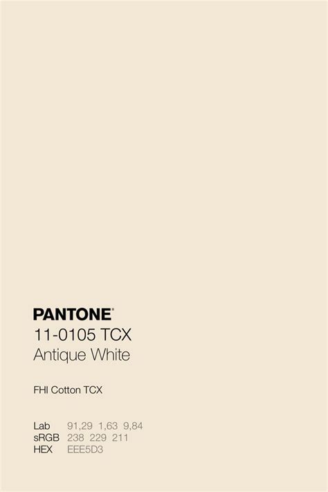 Pantone Tcx Antique White Color Code Pantone Color Chart