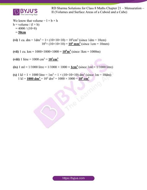 Rd Sharma Solutions For Class Chapter Mensuration Ii Volumes