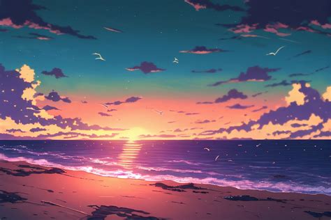 5 Beach At Sunset Stream Background Assets Perfect For Any V Tuber