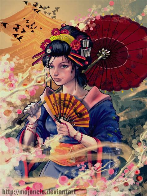 Geisha By Mojoncio On Deviantart Geisha Artwork Geisha Tattoo