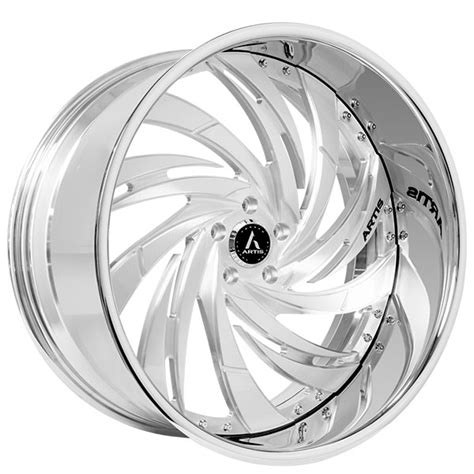 19 Staggered Artis Forged Wheels Draco Brushed Silver Face With Chrome