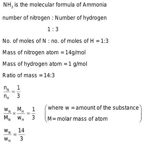 If The Ratio By Number Of Constituent Elements In A Molecule Of Ammonia