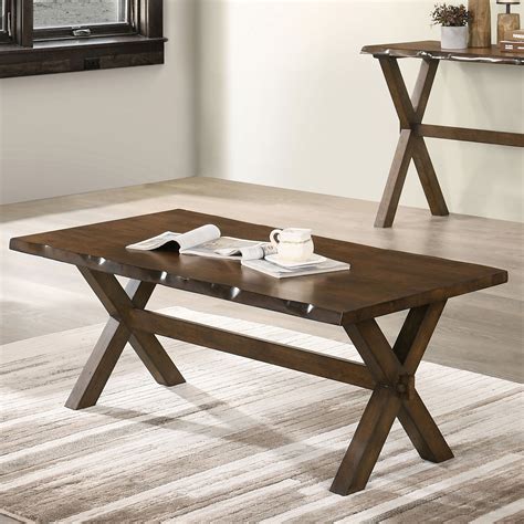 Furniture Of America Arpe X Cross Leg Coffee Table Walnut Walmart