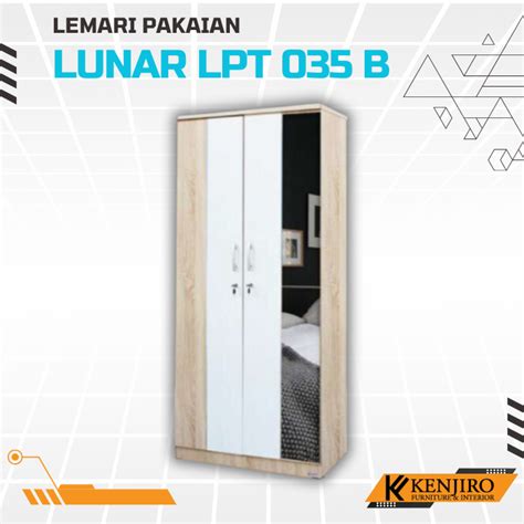 Jual Lemari Pakaian 2 Pintu Kaca Bukaan Lunar LPT 035 B Shopee Indonesia