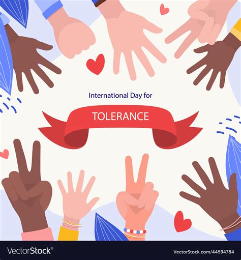 Flat International Day Tolerance Royalty Free Vector Image