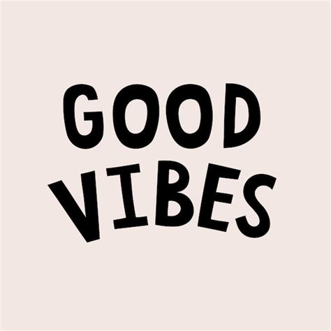 Free Vector Black Good Vibes Doodle Typography On Beige Background Vector