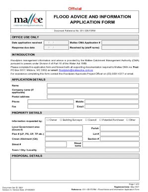 Fillable Online Ecm V Cma Form Flood Advice And Information