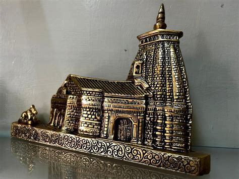 Golden Polished Kedarnath Mandir Statue, For Religious at ₹ 400/piece in Jaipur