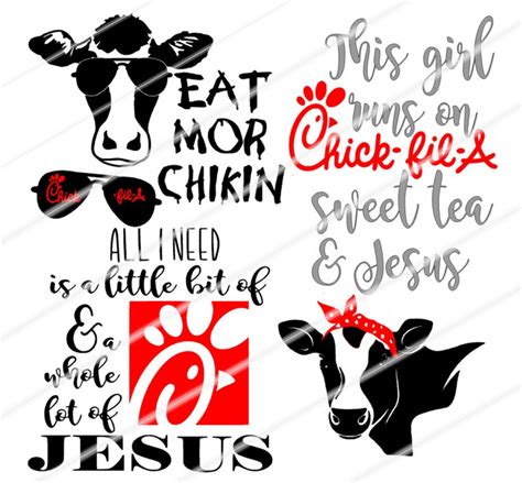 Chick Fil A Bundle Svg This Girl Runs On Sweet Tea And Jesus Etsy