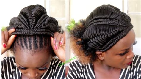 No Frontal Ethiopian Cornrow Braided Wig Unique Hairstyle Ft