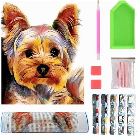 Diy Canevas Diamant Kit Complet D Diamond Painting Chien Peinture