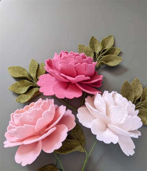 Felt Peony Tutorial Payhip Felt Flowers Diy Felt Flower Tutorial