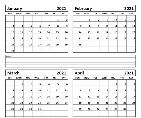 Free Printable 2021 January February March Calendar Template 1 June ...