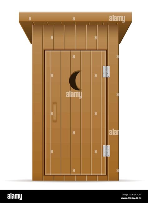 Wooden Outdoor Toilet Vector Illustration Vector Illustration Isolated