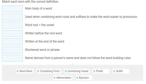 Solved Match Each Term With The Correct Definition Main Chegg