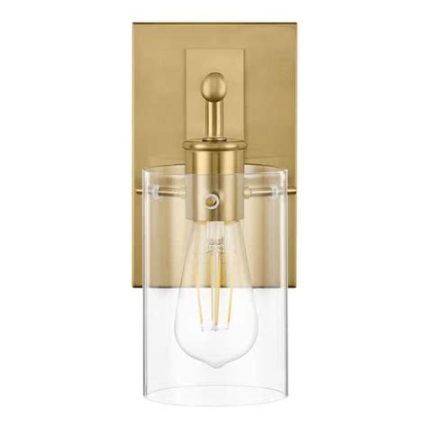 Hampton Bay Regan In Light Brushed Gold Vanity Light With Clear