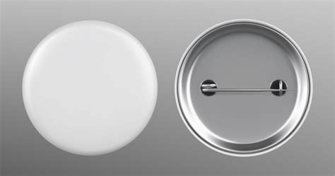 Free Vector White Round Pin Button Vector Mockup Template