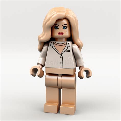 Lego Blonde Woman Realistic Yet Stylized 3d Character Stock Illustration Illustration Of