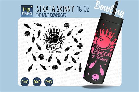 Queen Of The Lanes Bowling Strata Svg Graphic By Pila Studio Creative