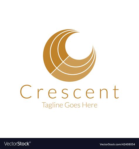 Luxury crescent moon logo design Royalty Free Vector Image