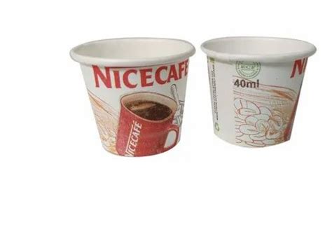 40 Ml Printed Paper Coffee Cup For Event And Party Supplies Packet